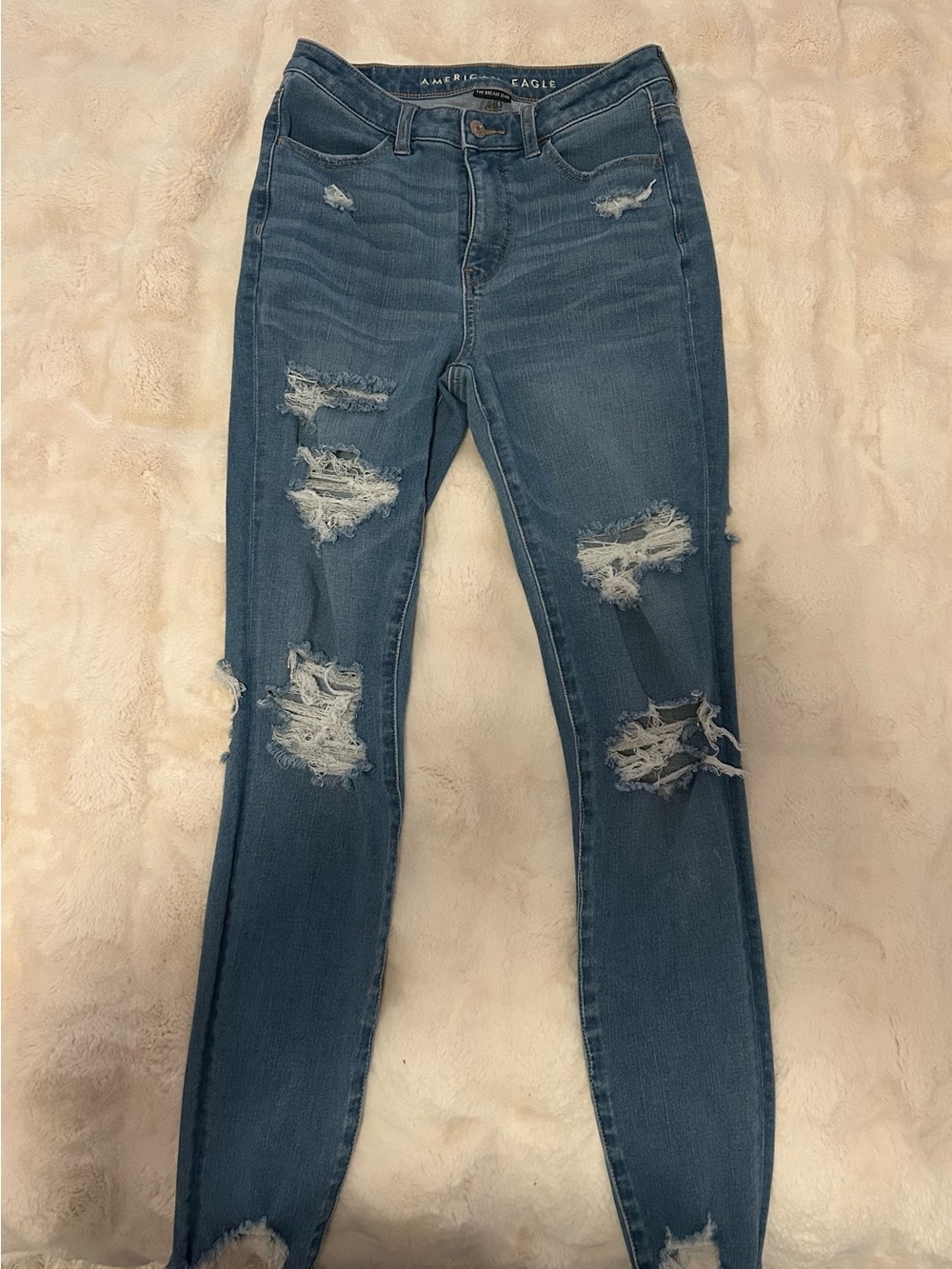 American Eagle Outfitters Women's Ripped Skinny Jeans - Blue